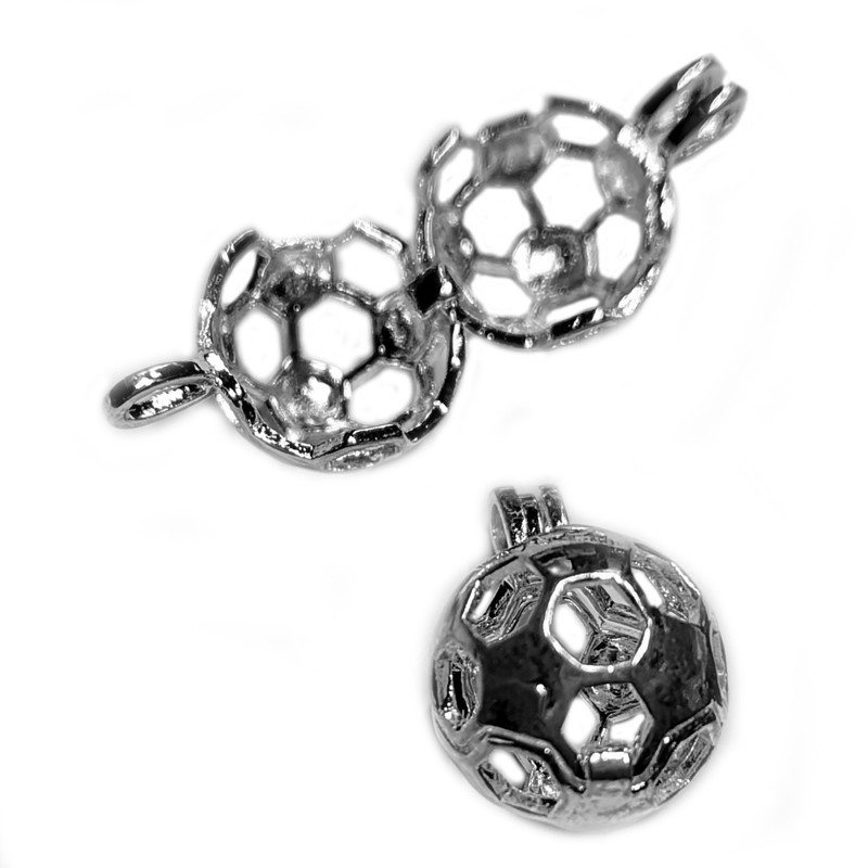 Metallanhänger Fussball 20mm silber